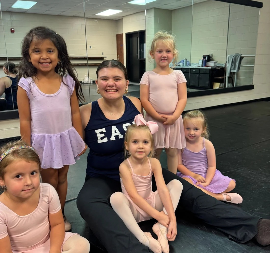 Legacy Performing Arts instructor with young dancers in the studio